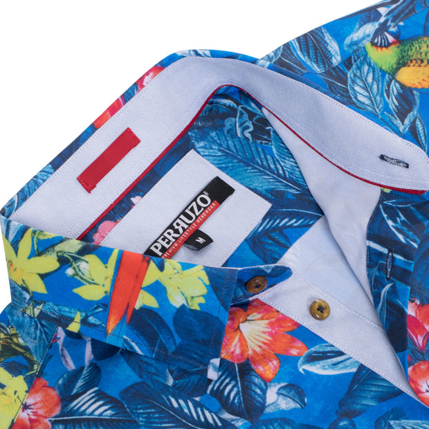 Pacific Floral Stretch Short-Sleeve Shirt (3754)