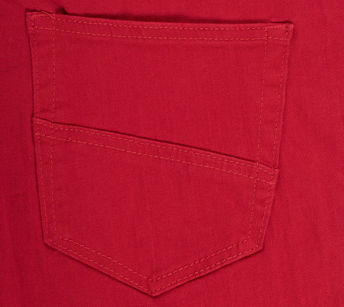 Men's Skinny-Stretch Cotton Pants, Red 717 – Perruzo