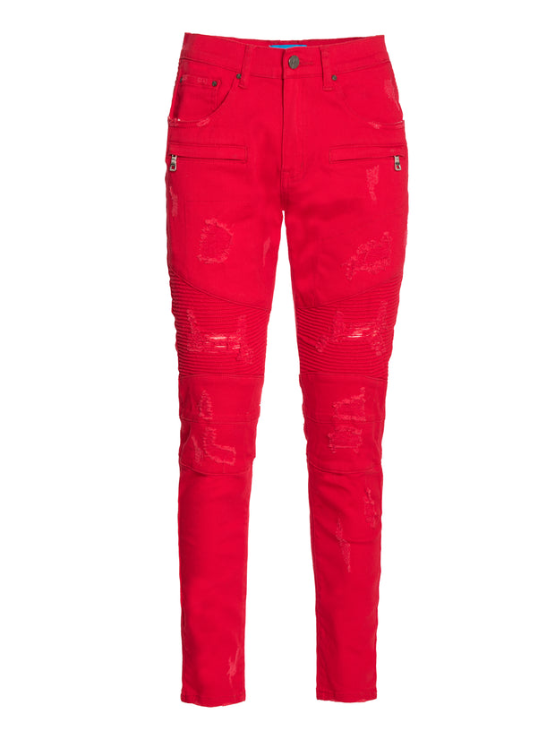 Moto Jeans distressed  in Red 7550
