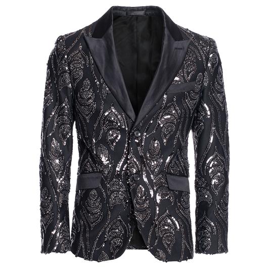 Men's Sequin Blazer in Silver