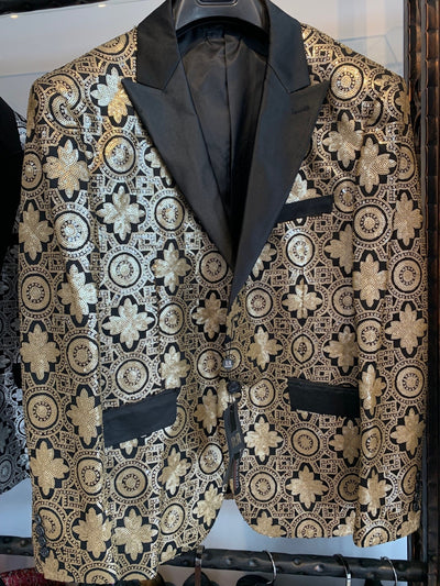 Men's Fashion Blazer Gold/Black 1789