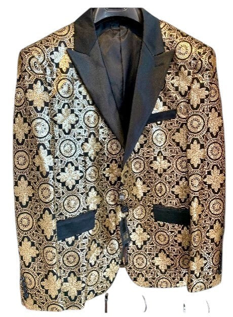 slim fit dress slacks sequin jacket men, bomber gold/black