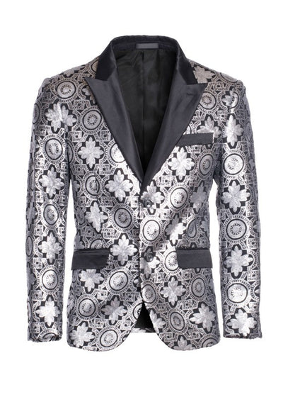 Men's Fashion Blazer Silver/Black 1789