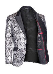 Men's Fashion Blazer Silver/Black 1789
