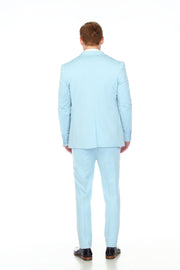 Men's Cotton-Stretch Fashion Suit Sky S9010