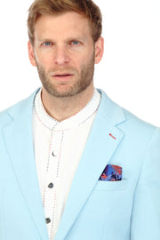 Men's Cotton-Stretch Fashion Suit Sky S9010