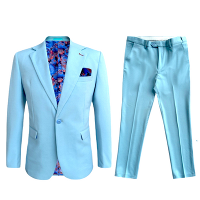 Men's Cotton-Stretch Fashion Suit Sky S9010