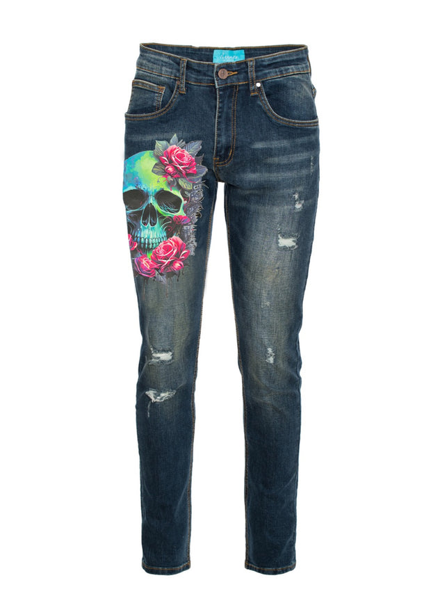 Skull LA Blue Skinny Jean 7570