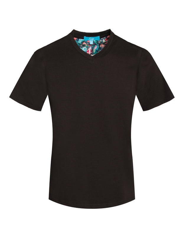 V-Neck Everyday Black  Tee 1020
