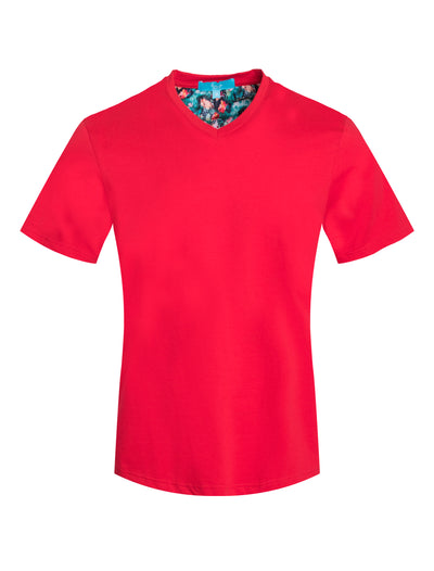 V-Neck Tee in Red