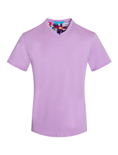 Tee in V neck style, Lilac