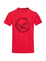 Red T-shirt with Rhinestone Eagle Motif 1030