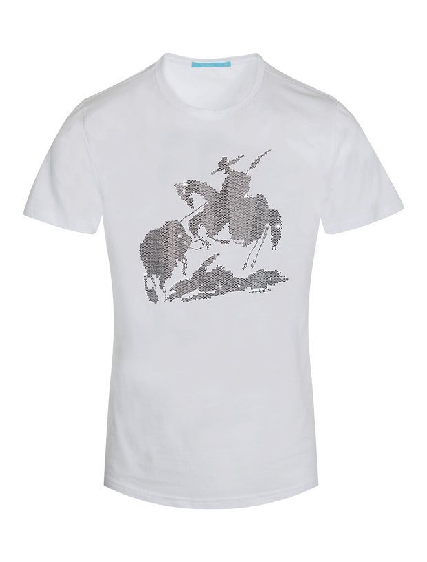 Tee Shirt ,Bull Fight, with Black Crystals