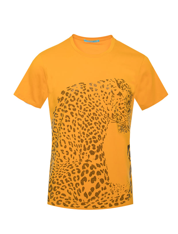 Crystal Leopard Mustard  Men Tee (1045)