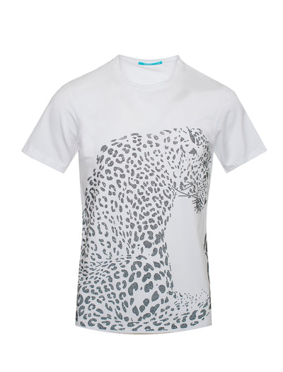 Crewneck Neck Tee Leopard crystal