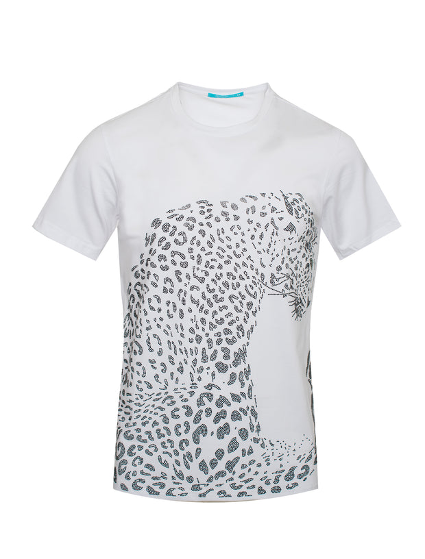 Crewneck Neck Tee Leopard crystal
