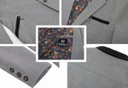 Men's Grey Sports Blazer with contrast Collar 1328