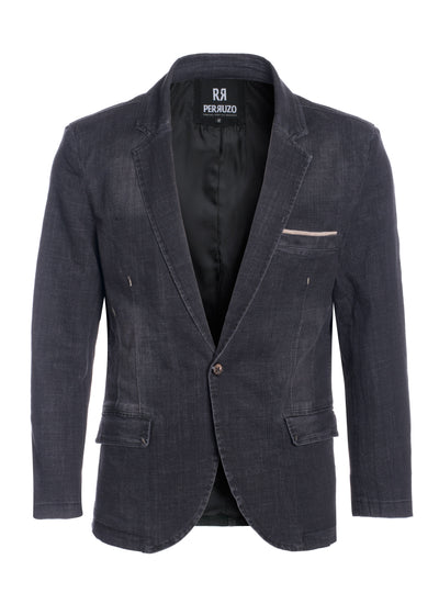 Washed Denim Black Blazer 1340