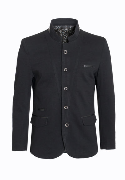 Black Blazer with Tunic Collar 1347