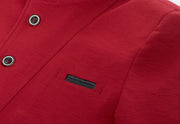 Burgundy Tunic Collar Blazer 1347