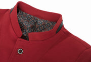 Burgundy Tunic Collar Blazer 1347