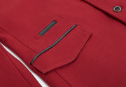 Burgundy Tunic Collar Blazer 1347