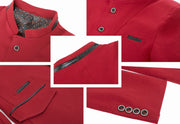 Burgundy Tunic Collar Blazer 1347