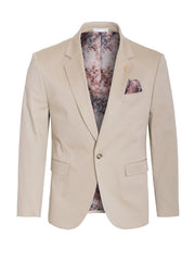 Khaki Cotton-Stretch Satin Fashion Blazer (1720)