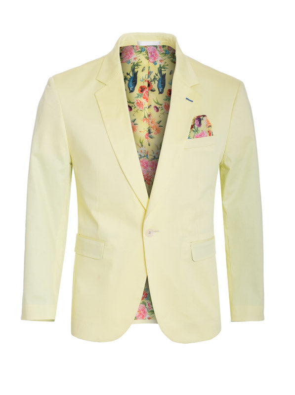 Men's Cotton-Stretch Fashion Blazer Lemon 9010