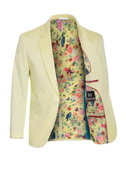 Men's Lemon Cotton-Stretch Fashion Blazer 