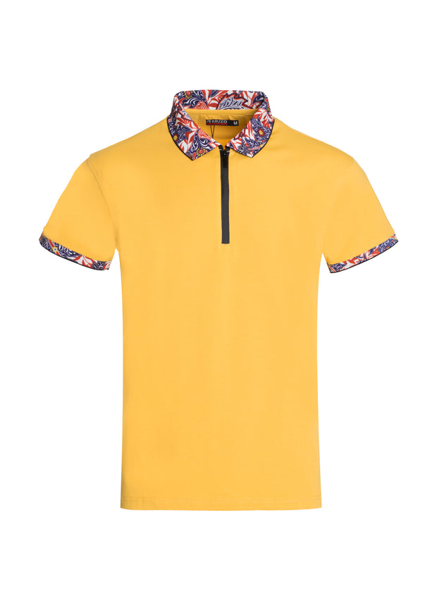 Men's Polo Shirt Floral Contrast 
