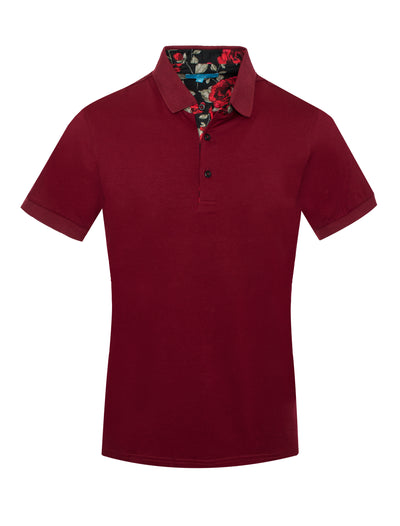 Polo stretch Cotton in Burgundy