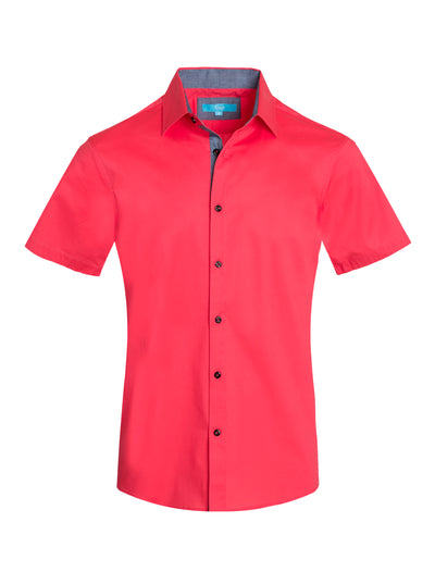 Solid Coral Cotton Shirt 3020