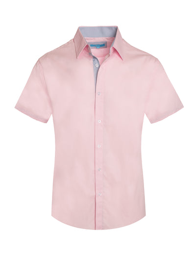 Short sleeve Cotton Shirt in pastel Pink