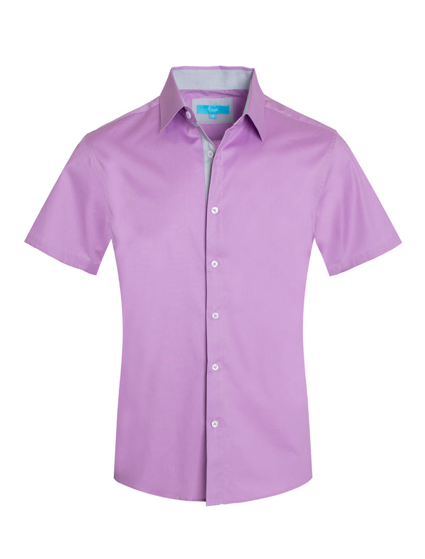 Solid Purple Cotton Shirt 3020