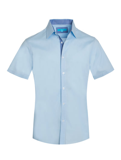 Solid Sky Cotton Shirt 3020