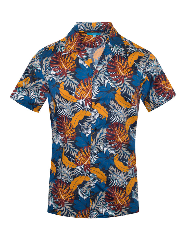 Tropical Leaves Cotton S/S Shirt 3053