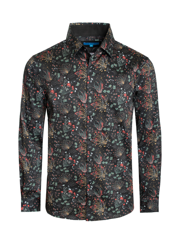 Mens Floral Long Sleeve Shirt 