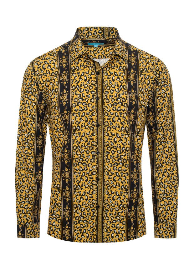 Gold Leopard Print L/S Shirt 4413