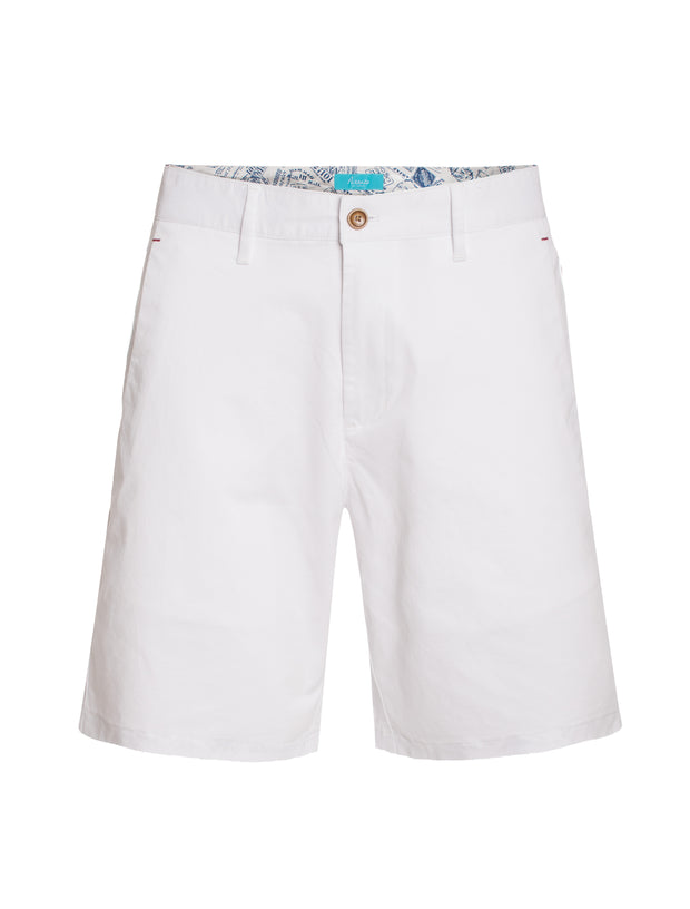 Men's cotton stretch Chino Shorts, Snow 5100