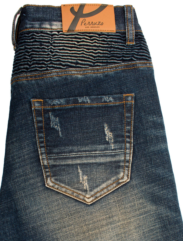 Moto Shorts in  LA Blue