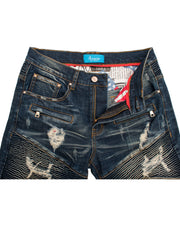 Moto Shorts in  LA Blue