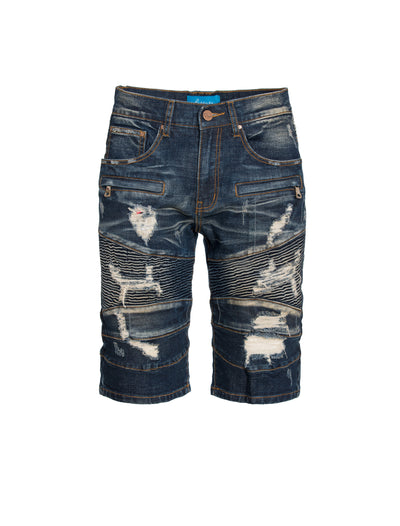 Moto Shorts in  LA Blue