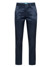 Skinny Pants with a sheen fabric in Navy