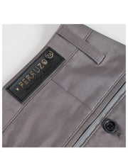 Skinny Pants with a sheen fabric in Steel color