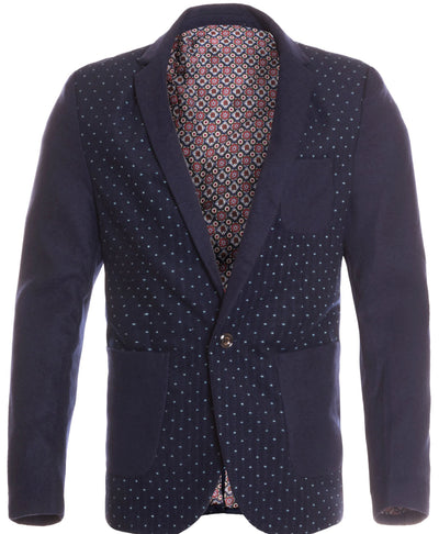 Men's Navy Single Button Blazer