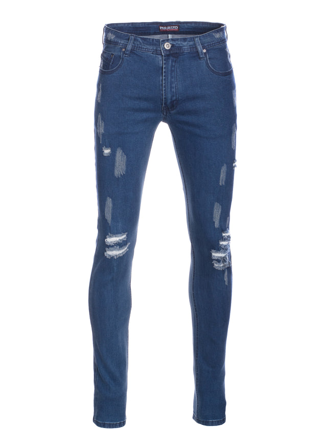Skinny stretch ripped Jeans Dark Wash