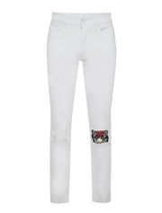 Skinny Jean with Skull  knee patch