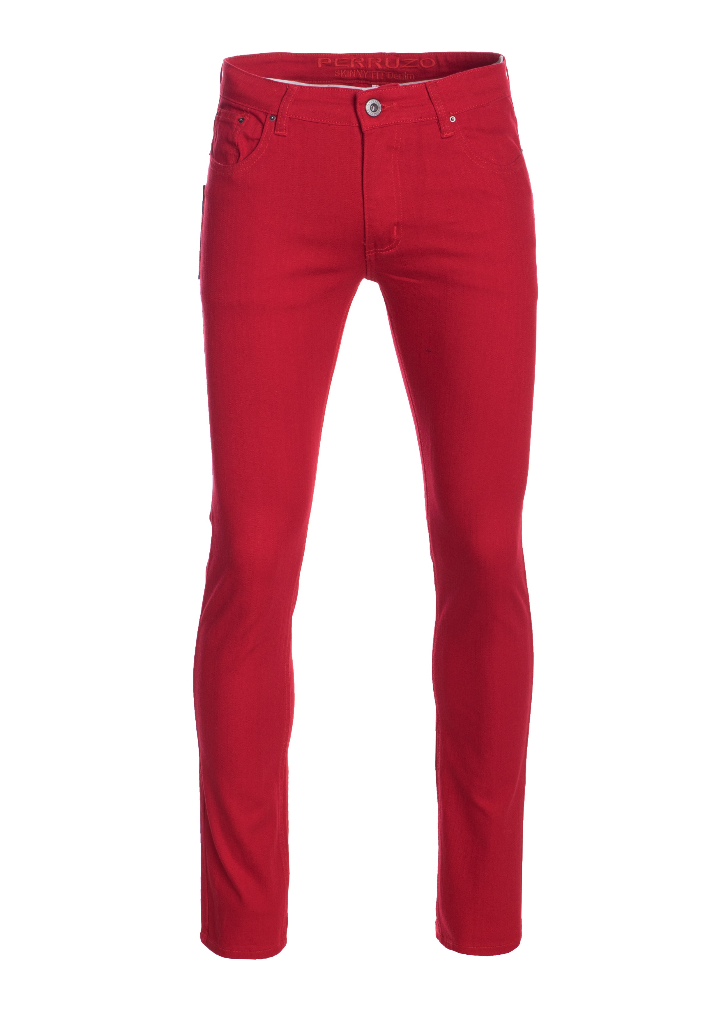 Men's Skinny-Stretch Cotton Pants, Red 717 36x30