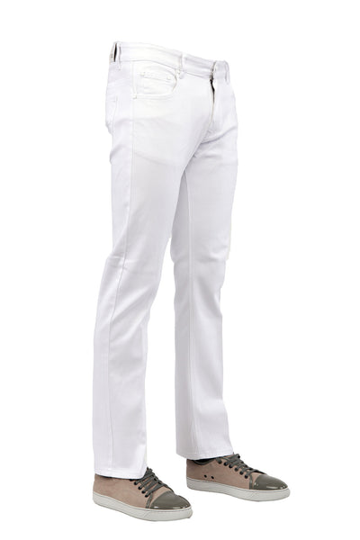 Men's White Slim-Stretch Jean